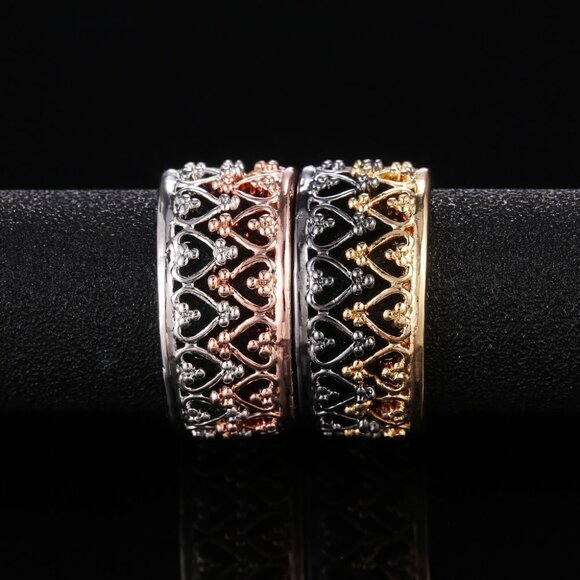 🔥 Heart Wreath Basic Simple Colorful Heart Rings for Women, PD530 - Picture 3 of 8